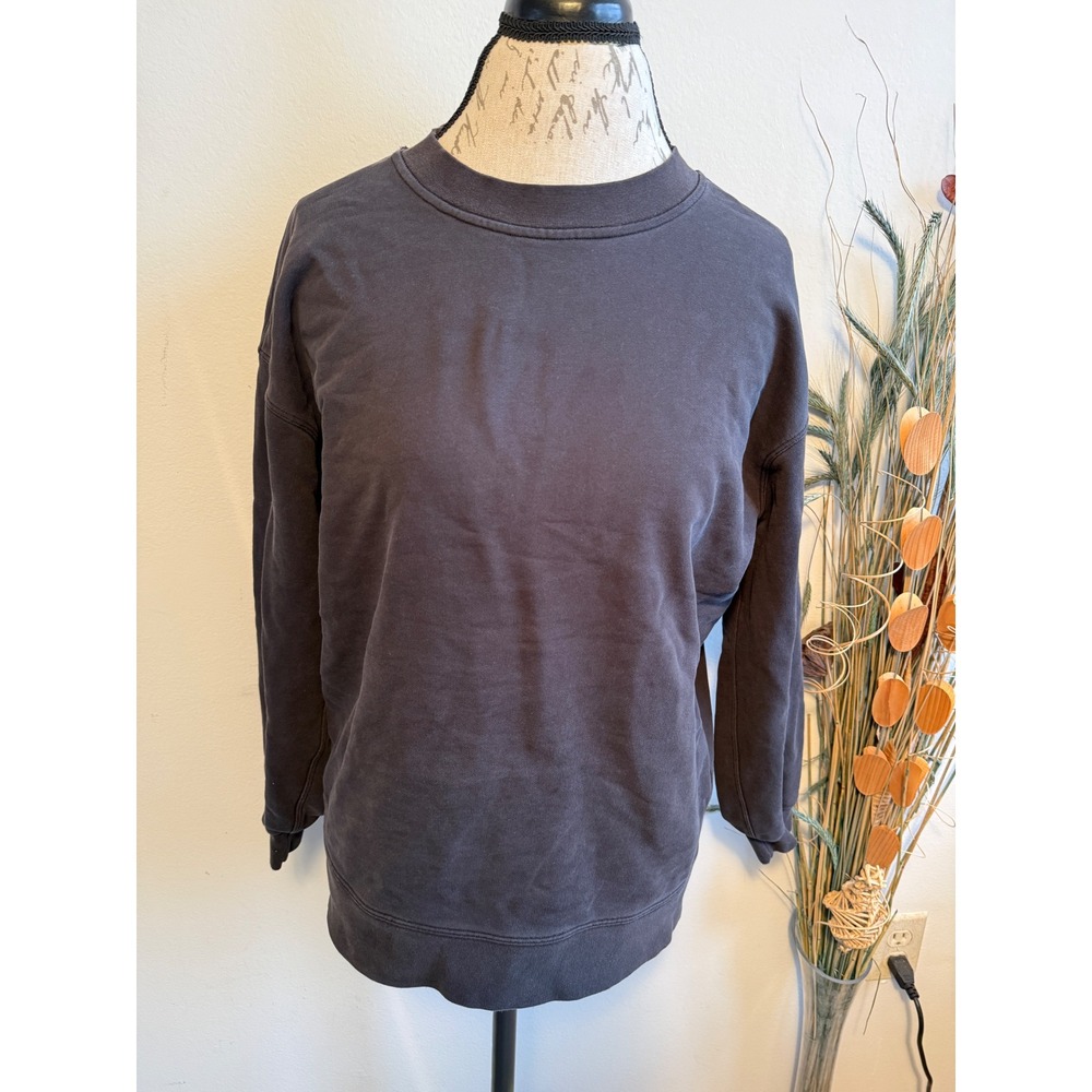 Lululemon Perfectly Oversized Crewneck Sweatshirt Black Charcoal Grey A1